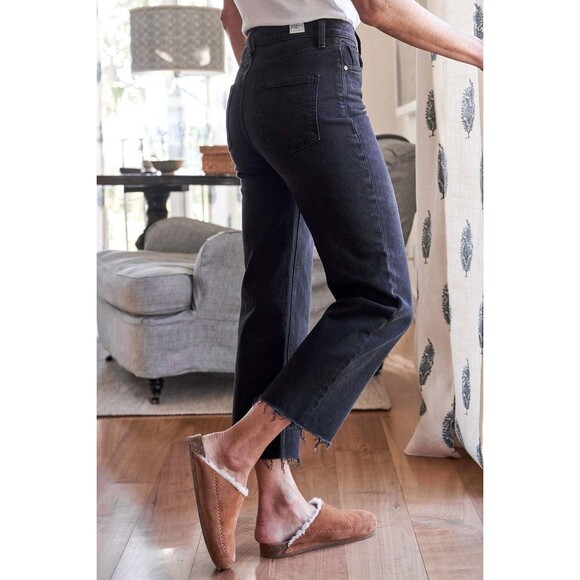 Frank & Eileen Monaghan Size 28  Mom Jeans Black Wash High Rise Straight $249 - Picture 4 of 16